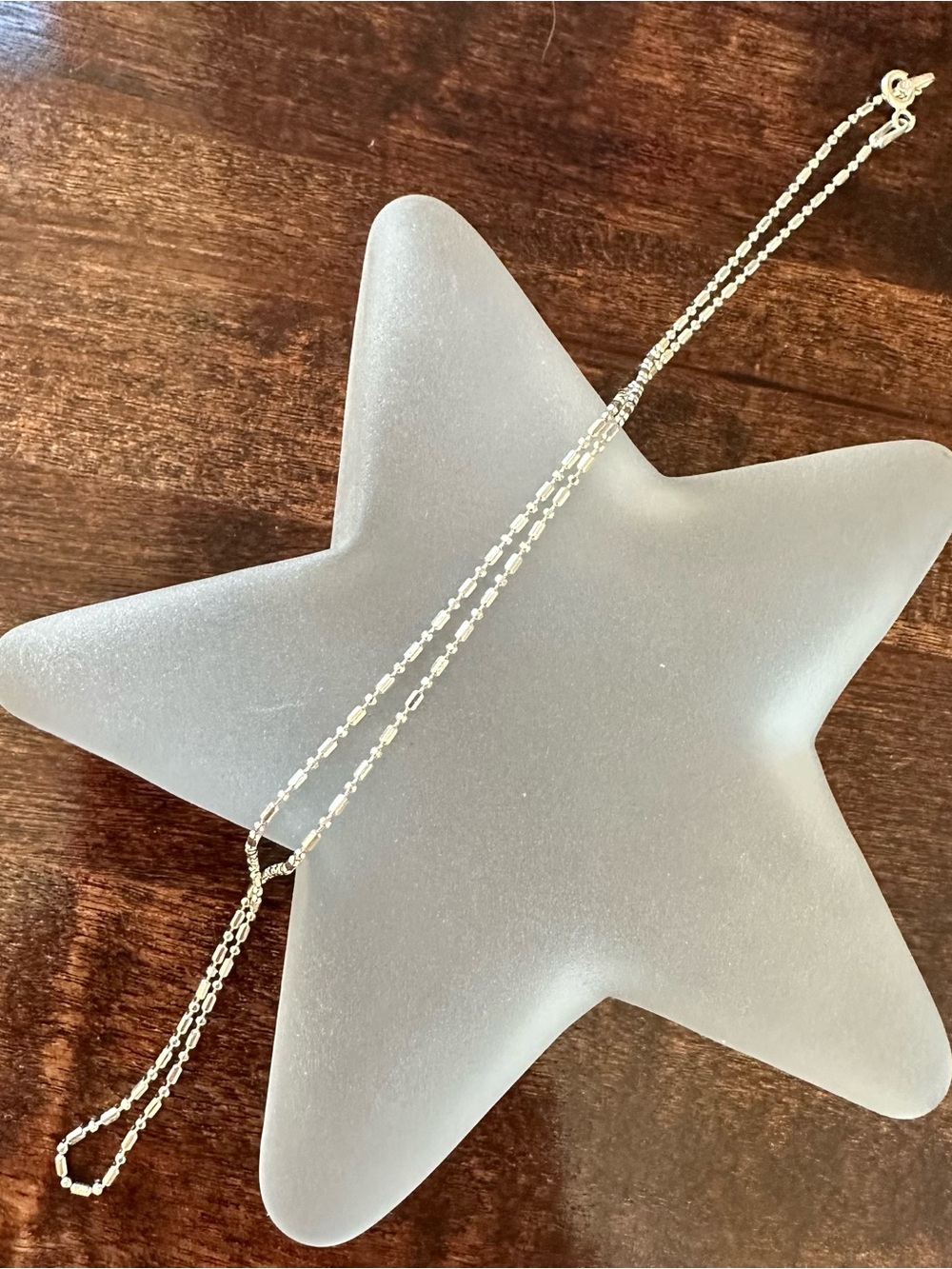 Sterling silver beaded ball chain, 16in - Picture 2 of 6